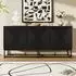 Stilvora Sideboard mit 3 Doppeltüren, schwarz matt, 160×38×75,5cm