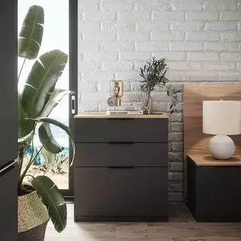 VICCO Kommode Betti anthrazit/Sonoma 80x90cm (40611)