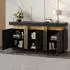 Stilvora Sideboard 3 Türen, 6 Fächer, verstellbare Einlegeböden, schwarz, 140×38×70cm (QTEZXP0RIFF3ME8N)