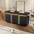 Stilvora Sideboard 3 Türen, 6 Fächer, verstellbare Einlegeböden, schwarz, 140×38×70cm (QTEZXP0RIFF3ME8N)