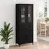vidaXL Highboard mit Schublade, 2 Stk., Schwarz Eichen-Optik, Holzwerkstoff, 69,5x34x180cm (3416176)