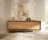 DeLife Stonegrace Sideboard 200cm, Eiche natur, 4 Türen, Edelstahl gebürstet