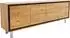 DeLife Stonegrace Sideboard 200cm, Eiche natur, 4 Türen, Edelstahl gebürstet