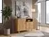 Finebuy Sideboard Eiche-Dekor 116cm, 2 Schubladen, offenes Fach (FB117897)