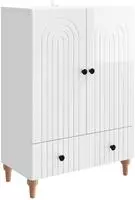 vidaXL Sideboard Hochglanz Wei&szlig; 66 x 34,5 x 95 cm Holzwerkstoff