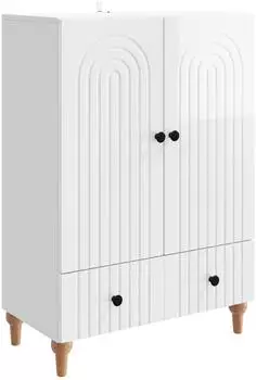vidaXL Sideboard Hochglanz wei&szlig; 66x34,5x95cm Holzwerkstoff (894209)