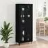 vidaXL Highboard schwarz, Eichenoptik, 69,5x34x180cm, Holzwerkstoff