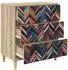 vidaXL OMMEN Kommode mit geometrischem Druck, Sonoma, 66x36,5x75cm