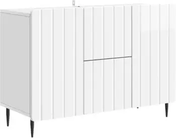 vidaXL Sideboard Hochglanz wei&szlig; 89x34,5x62cm Holzwerkstoff (894429)