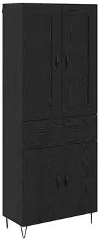 vidaXL Highboard Schwarz Eichen-Optik 69,5x34x180cm Holzwerkstoff (3416171)