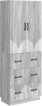 vidaXL Schrankset 2-tlg. 66x34,5x87cm Holzwerkstoff grau Sonoma (3416805)