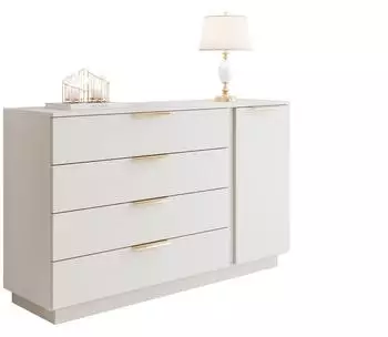 Lookway Lina Kommode kaschmir, Holzwerkstoff, LED-Beleuchtung, 138x84x40cm (1D4S)