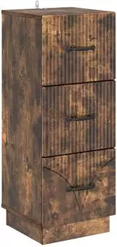 vidaXL Schubladenschrank Holzwerkstoff Räuchereiche 33x34,5x87cm (895310)