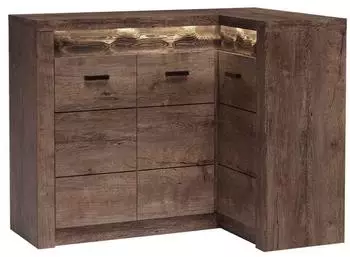 Masseno ZERI Kommode 131x103,5x42cm, 3 Türen, dunkelbraun (800001521461)