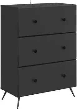 vidaXL Schubladenschrank 66x34,5x90cm Holzwerkstoff schwarz (895526)