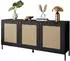 Lookway Vienna 3D Kommode mit Wiener Geflechtimitation, schwarz, 154x79x40cm (800001807971)