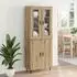 vidaXL Highboard Artisan-Eiche Holzwerkstoff und Glas 2er-Set