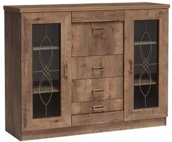 Masseno UDINE Sideboard 140x110x44cm, 3 Schubladen, 3 Türen