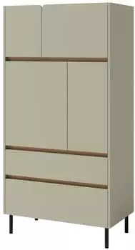 Masseno MURO Kommode 2 Schubladen, 4 Türen, hellgrün, 80x40x165cm