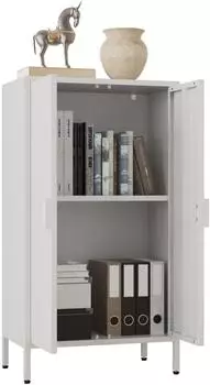 VCM Flokas M Sideboard Stahl, Drehtüren, weiß (71214941-0)