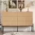 OKWISH Sideboard mit 3D-Geometrie-Struktur, 6 Schubladen, MDF, 115,5x38x75cm