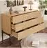OKWISH Sideboard mit 3D-Geometrie-Struktur, 6 Schubladen, MDF, 115,5x38x75cm