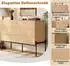 OKWISH Sideboard mit 3D-Geometrie-Struktur, 6 Schubladen, MDF, 115,5x38x75cm