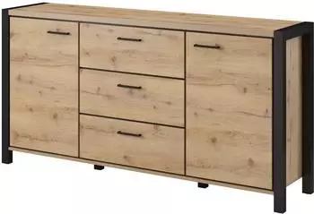 Lomado ACCRA-83 Sideboard Taurus Eiche, schwarzes Gestell, 180x91x41cm (24TWLK26)