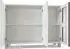 Vladon Denjo Sideboard 3 Türen, weiß matt/weiß glänzend/Eiche Natur, LED, 107x81x35cm