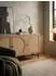 KADIMA DESIGN Sideboard Eiche-Dekor mit Rattan, 3 Türen, 140x80x39cm
