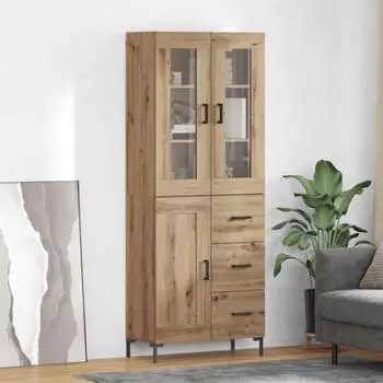 vidaXL Highboard mit Schubladen 2-tlg. Artisan-Eiche Holzwerkstoff (3415990)
