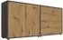 Mid.you Sideboard Mailand Set 3 anthrazit/Eiche Artisan, 4 Schubladen, 158x73x33cm (001067002004)