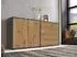 Mid.you Sideboard Mailand Set 3 anthrazit/Eiche Artisan, 4 Schubladen, 158x73x33cm (001067002004)