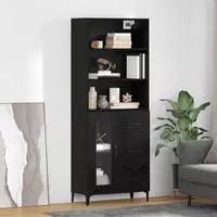 vidaXL Highboard Schwarz Eichen-Optik 69,5 x 34 x 180 cm Holzwerkstoff