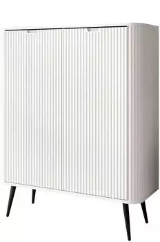 Lookway Zaira K103 Kommode zweit&uuml;rig, wei&szlig; mit schwarzen F&uuml;&szlig;en (800001807777)
