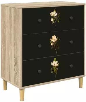 vidaXL Bremen Kommode Magnolienmuster 66x36,5x75cm Holzwerkstoff (8007367)