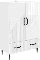 vidaXL Sideboard Hochglanz Wei&szlig; 66 x 34,5 x 95 cm Holzwerkstoff