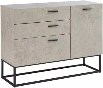 en.casa Sideboard Lavangen 3 Schubladen Betonoptik 100x75x35cm