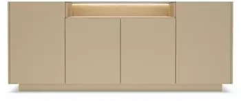Masseno PORTA Sideboard mit 4 Türen und Schubladen, beige, 203x83x39,5cm