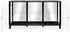 Finori Albi 51A Sideboard 160x85x37,5cm schwarz, Glas, Spiegelrückwand (51A)