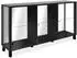 Finori Albi 51A Sideboard 160x85x37,5cm schwarz, Glas, Spiegelrückwand (51A)