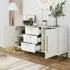Stilvora Sideboard mit 2 Türen, 3 Schubladen, verstellbaren Einlegeböden, MDF, weiß