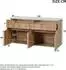 Stilvora Sideboard in Holzoptik mit gehärteter Glasplatte, 2 Schubladen, 140x40x70cm
