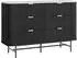 en.casa Olvehok Kommode 6 Schubladen 120x40x81cm schwarz/weiß Marmoroptik