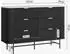 en.casa Olvehok Kommode 6 Schubladen 120x40x81cm schwarz/weiß Marmoroptik