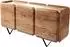 DeLife Kiano Sideboard Akazie natur 145cm, 3 Türen, V-Fuß schwarz