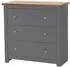 Mid.you Emerald Kommode 3 Schubladen, Eiche grau, 79x81x35cm