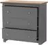 Mid.you Emerald Kommode 3 Schubladen, Eiche grau, 79x81x35cm