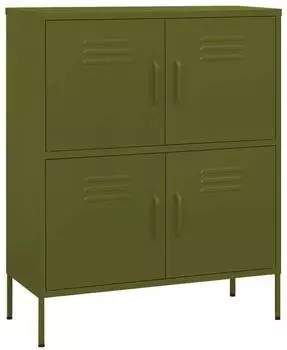 vidaXL Aufbewahrungsschrank Stahl olivgrün 80x35x101,5cm (336135)