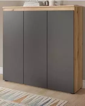 Inn.Furn Assino Hochkommode grau/Eiche 10 Fächer 105x111x37cm (GE70182-07)
